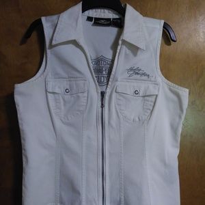 Harley-Davidson sleeveless top zip front